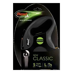 Flexi New Classic L 5m Tape ištraukiamas juostinis pavadėlis šunims, juodas, iki 50 kg — 2 nuotrauka
