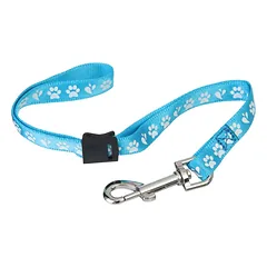 Groom Professional Amoz Pro 40cm - nailoninis priežiūros pavadėlis su baltų letenėlių dizainu, mėlynas, platus