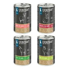 Liebesgut drėgnas maistas šunims, Friss-dich-satt rinkinys Sensitiv 24 x 400 g