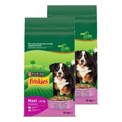 Friskies Maxi suaugusiems šunims skirtas pašaras su jautiena ir daržovėmis, 2x10 kg