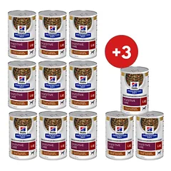 HILL'S Prescription Diet Canine i/d Digestive Care troškinys šunims su vištiena ir daržovėmis, 9 x 354 g + 3 skardinės NEMOKAMAI!