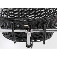 Trixie Bicycle basket with lattice transportavimo krepšys šunims, tvirtinamas prie dviračio, juodas, 50 × 41 × 35 cm — 2 nuotrauka