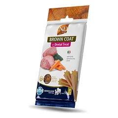 FARMINA N&D Brown Dental Treat Coat Lamb Medium/Maxi 100 g (7 vnt.) dantų skanėstų vidutiniams ir dideliems šunims