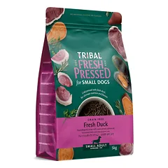 Šalto spaudimo mažų veislių suaugusių šunų maistas su antiena – Tribal Fresh Pressed Adult Small Breed Duck