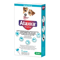 Ataxxa 500mg/100mg - lašai nuo blusų, erkių ir uodų šunims, sveriantiems