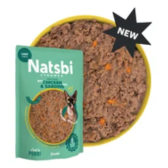 Natsbi Cat Steamed Loaf Chicken&amp;Sardine konservai sterilizuotoms katėms su vištiena ir sardinėmis, 80 g