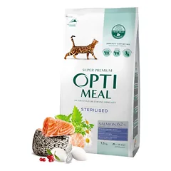 Optimeal Sterilised Salmon sausas maistas sterilizuotoms katėms su lašiša