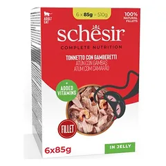 Schesir Complete Nutrition Filet drebučiuose, drėgnas maistas katėms, ekonominė pakuotė 24 x 85 g — 3 nuotrauka