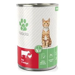 Fellicita Kitten su jautiena ir paukštiena, drėgnas maistas kačiukams, 200 - 399 g — 2 nuotrauka