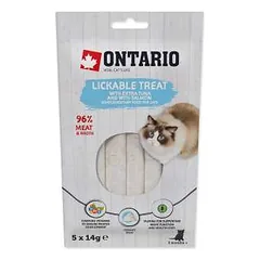 Skanėstai katėms – Ontario laižomi skanėstai su tunu ir lašiša, 5 x 14 g