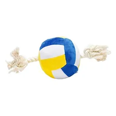Beeztees žaislas šunims, tinklinio kamuolys su virve iš pliušo, Skersmuo: 33 cm — 2 nuotrauka