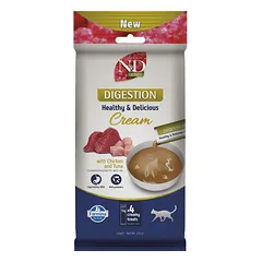 FARMINA N&D Quinoa Cat Digestion Cream Chicken and Tuna 60 g su vištiena ir tunu, kreminė užkanda katėms su jautriu virškinimu