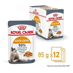 Royal Canin Hair & Skin Care drebutyje, drėgnas maistas katėms, Sparpaket: 24 x 85 g — 2 nuotrauka