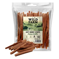 WILD FARM triušienos juostelės 500g skanėstai šunims