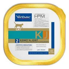 Virbac Veterinary HPM KJ2 Kidney & Joint Support Cat drėgnas maistas katėms, skirtas inkstų funkcijų palaikymui sergant osteoartritu, 85 g