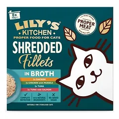 Lily's Kitchen Shredded Fillets drėgnas maistas katėms 8 x 70 g