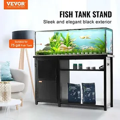 Akvariumo stovas 75 galonų, plienas ir MDF, juodas, su spintele — 2 nuotrauka