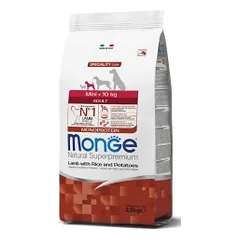 Monge spec. line monoprotein mini adult sausas pašaras mažų veislių suaugusiems šunims su ėriena, ryžiais, bulvėmis 2,5kg