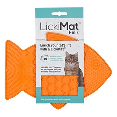 LickiMat Classic Felix - laižymo kilimėlis katėms ir mažiems šunims, Pomarańczowy / Miękka — 3 nuotrauka