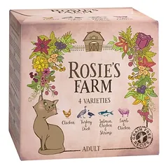 Rosie's Farm Adult bandomasis rinkinys 4 x 100 g, drėgnas maistas katėms