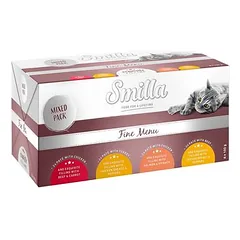 Smilla Fine Menu dubenėliai drėgnas maistas katėms 8 x 100 g