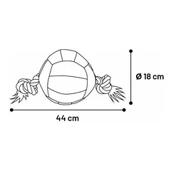 Flamingo žaislas šunims Matchball Aqua Ball su virve, juodas su geltonu Ø 18 cm — 2 nuotrauka