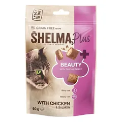 Skanėstas katėms Shelma Cat Snack Beauty GF su vištiena ir lašiša, 60 g