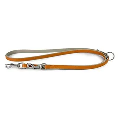 Das Lederband Hunde Führleine Amsterdam Orange/Grey
