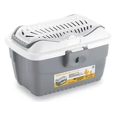 StefanPlast MINI Gulliver transportavimo dėžė mažiems gyvūnams, pilka/balta, 40x30x24 cm