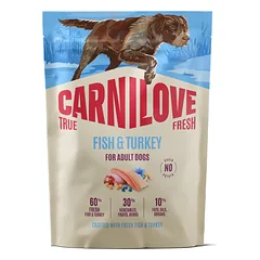 CARNILOVE True Fresh Dog Fish and Turkey Adult 1,5 kg sausa šviežia žuvis ir kalakutas suaugusiems šunims