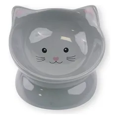 HAP keramikinis dubenėlis katei, paaukštintas, pilkas, 100ml