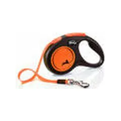 Flexi Neon ritininis pavadėlis šunims M (juosta) 5 m, oranžinis — 2 nuotrauka