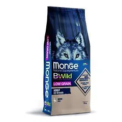 Monge Dry Dog BWILD All Breeds Adult begrūdis sausas maistas šunims su žąsiena, 12 kg