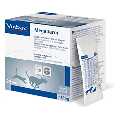 VIRBAC Megaderm 28x4 ml maisto papildas šunims ir katėms iki 10 kg nuo odos problemų