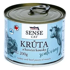 FALCO SENSE cat su kalakutiena ir su jautiena raumenų konservas 200 g
