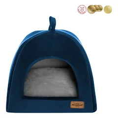 RECOBED šunų dėžė veliūras tamsiai mėlyna M 50x50cm