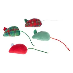 TIAKI Weihnachtliches Katzenspielzeug-Set Mäuse
