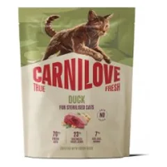 CARNILOVE TRUE FRESH Cat Dry Duck Adult Cat Sterilised sausas maistas katėms 400 g