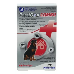 PestiGon Combo 402 mg / 361,8 mg, užlašinamasis tirpalas šunims >40kg nuo erkių 1vnt.