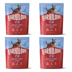 CARNILOVE Active Cat Salmon & Turkey for Kittens 4 x 400 g – sausas pašaras su lašiša ir kalakutiena visų veislių kačiukams