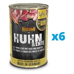 BELCANDO Vištiena, antiena ir soros 6x400 g šlapias šunų maistas