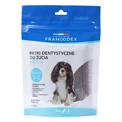 Francodex Dental Chews 15 vnt. - dantų skanėstai šuniukams ir mažiems šunims, pašalinantys apnašas ir blogą kvapą. nuotrauka