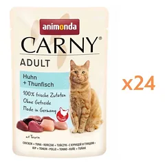 ANIMONDA Carny Adult Pouch Vištiena ir tunas 24x85g drėgnas maistas katėms