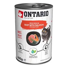 Ontario Beef With Salmon Flavoured With Spirulina konservu maistas suaugusioms katėms, 400 g