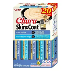 CHURU Skin & Coat kreminis skanėstas su tunu katėms, 20 vnt.