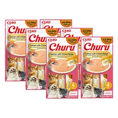 INABA CAT CHURU lašiša su vištiena 24x14g