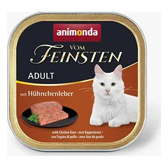 Animonda Vom Feinsten Adult with Chicken Liver – konservai katėms su vištienos kepenėlėmis, 100 g — 2 nuotrauka