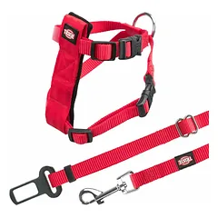 Trixie Car Harness For Cats katės krūtinės diržas su pavadėliu, reguliuojamas, raudonas, 20–50 cm/15 mm