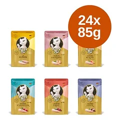 KITTY Cat filė paštete, drėgnas maistas katėms, ekonominė pakuotė, mišrus rinkinys 24 x 85 g