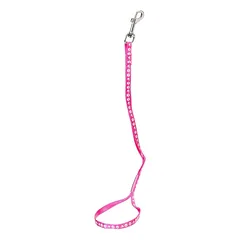 Groom Professional Arno Pink - nailoninis priežiūros pavadėlis su baltų letenų atspaudų dizainu, rožinis, plotis 1 cm, 45cm — 2 nuotrauka
